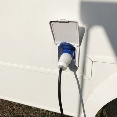 16A External Flush Hook Up Power Outlet Motorhome Trailer Flush Inlet Socket