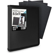  Dunwell Art Portfolio 8.5X11 Folder (Black), Mounting Paper,