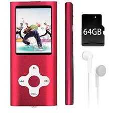 64GB MP3 Player,1.8 inch Screen Portable Music Player with Build-in Speaker/P...