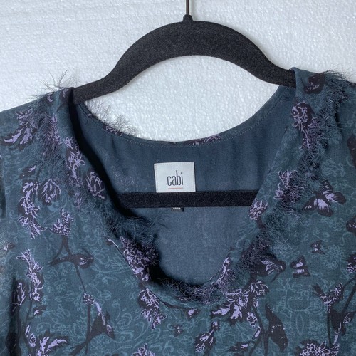 Cabi Women's Size XS Evermore Flutter Sleeve Floral Bird Blouse Tank Top 3065 - Picture 9 of 10
