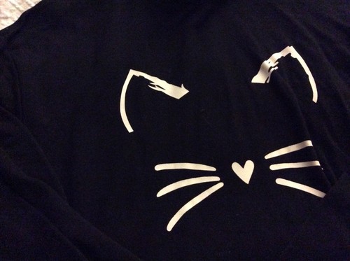 Girls black cat ear Hoodie, Size S sweater - great condition - Picture 2 of 3