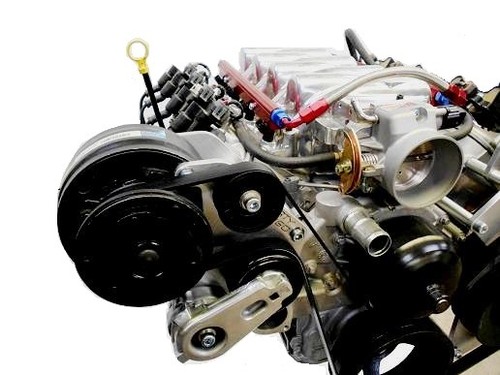 Dirty Dingo LS Billet R4 AC Bracket +Tensioner +Idler Pulley LS Camaro Spacing - Picture 2 of 5