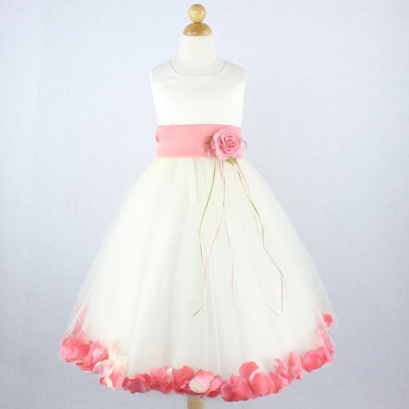 IVORY CORAL Flower Girl Dress Petals Formal Recital Prom Birthday Wedding Party | eBay IVORY CORAL Flower Girl Dress Petals Formal Recital Prom Birthday Wedding Party | eBay