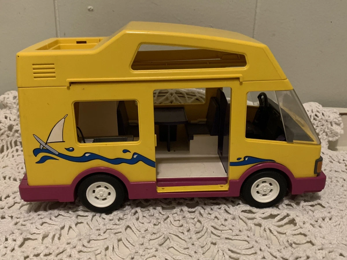 Vintage 1997 playmobil camping van yellow camper RV caravan Geobra toy 3945  car