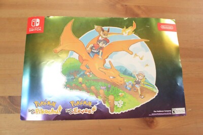 Pokemon Let's Go Eevee Pikachu Promo Prer Order Poster | eBay