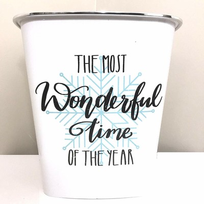 Christmas Bathroom Decor Square Trash Can Xmas Snowflake Accessories Storage Bin Ebay