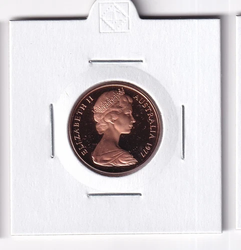 AUSTRALIAN PROOF:  1977  2 CENT COIN IN 2X2 HOLDER #2920