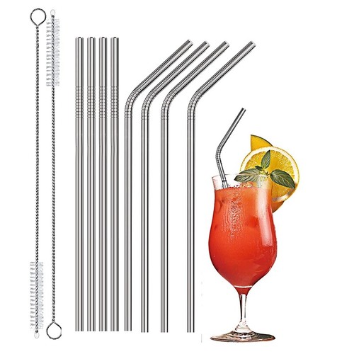 Com-four® 10x Glass Straw - Pailles En Verre Réutilisables Avec
