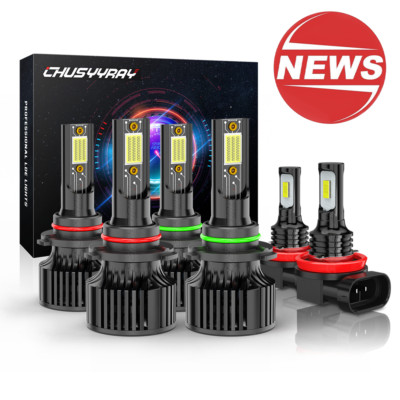 for Mitsubishi Outlander 2007-2013 6X LED Headlight Hi/Lo Beam+Fog Light Bulbs