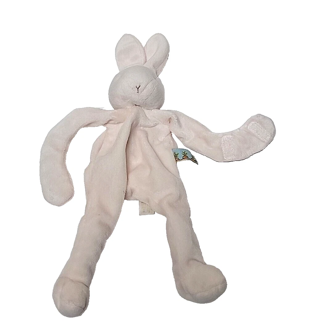 Bunnies by the Bay Pink Silly Bunny Pacifier Holder Plush Rattle Lovey Security