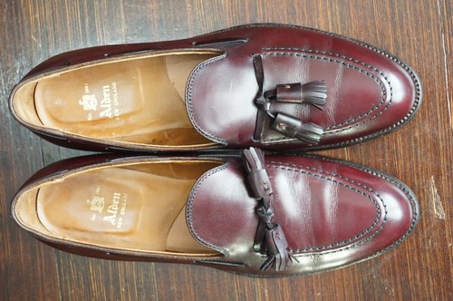 ALDEN 10 A HORWEEN BURGUNDY TASSEL LOAFER HORWEEN NARROW - Picture 10 of 12