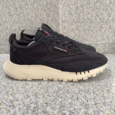 Reebok Classic Legacy Grow Shoes Mens 13 Black Canvas Athletic Retro Sneakers