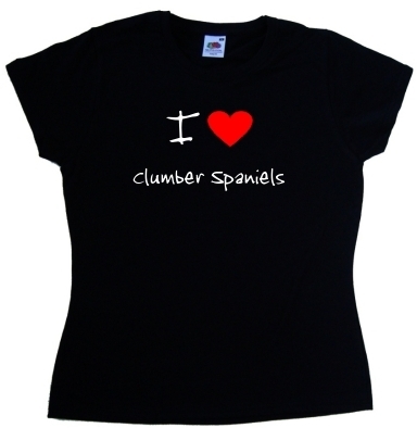 I Love Heart Clumber Spaniels Ladies T-Shirt