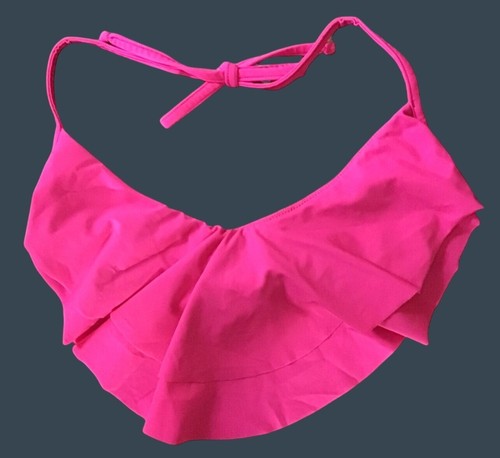 Venus Bikini Bliss Pink Ruffle Halter Bikini Top Large 80% Nylon 20% Spandex Wom