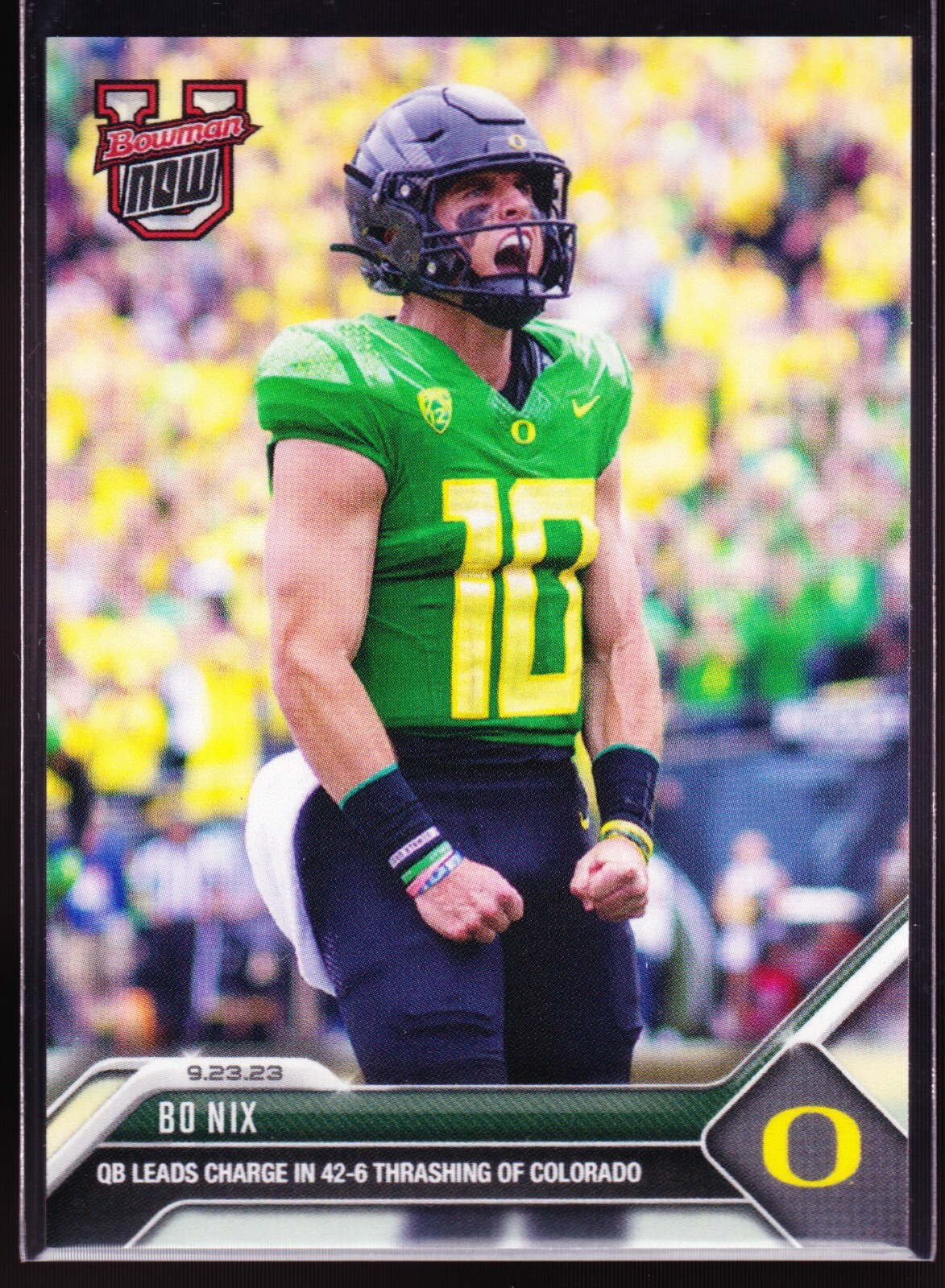 Bo Nix Oregon Ducks Defeats Colorado Buffaloes 2023 Bowman U Now Football Card 7