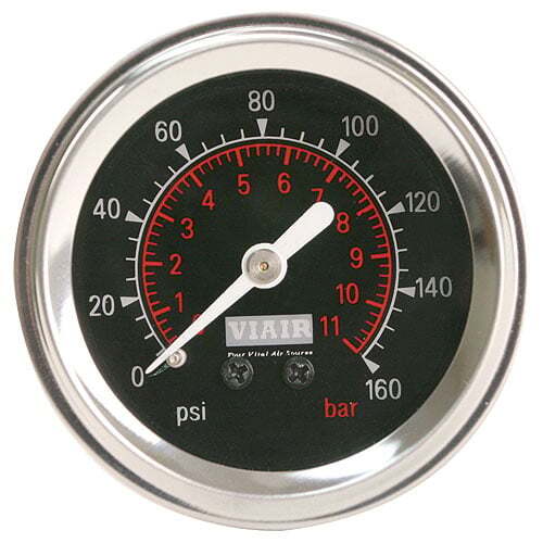 Viair 90085 Air Pressure Gauge 1-1/2 Diameter Black Dial Face Single Needle 0-16
