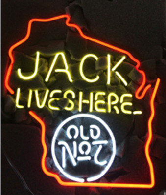 Wisconsin WI State Map 20''x16'' Neon Light Sign Lamp Display Artwork Wall Decor