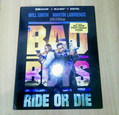 Bad Boys: Ride or Die (4K Ultra HD ,+ Blu Ray + Digital 2024) Will Smith Martin 