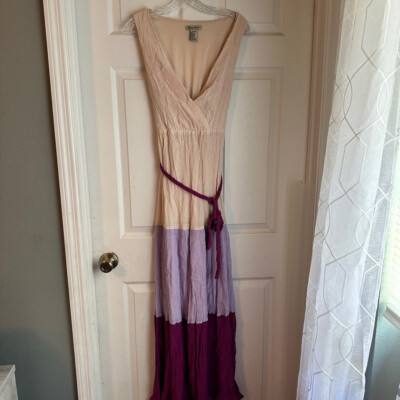 Flying Tomato Purple Lilac Cream Colorblock Maxi Dress sz M | eBay