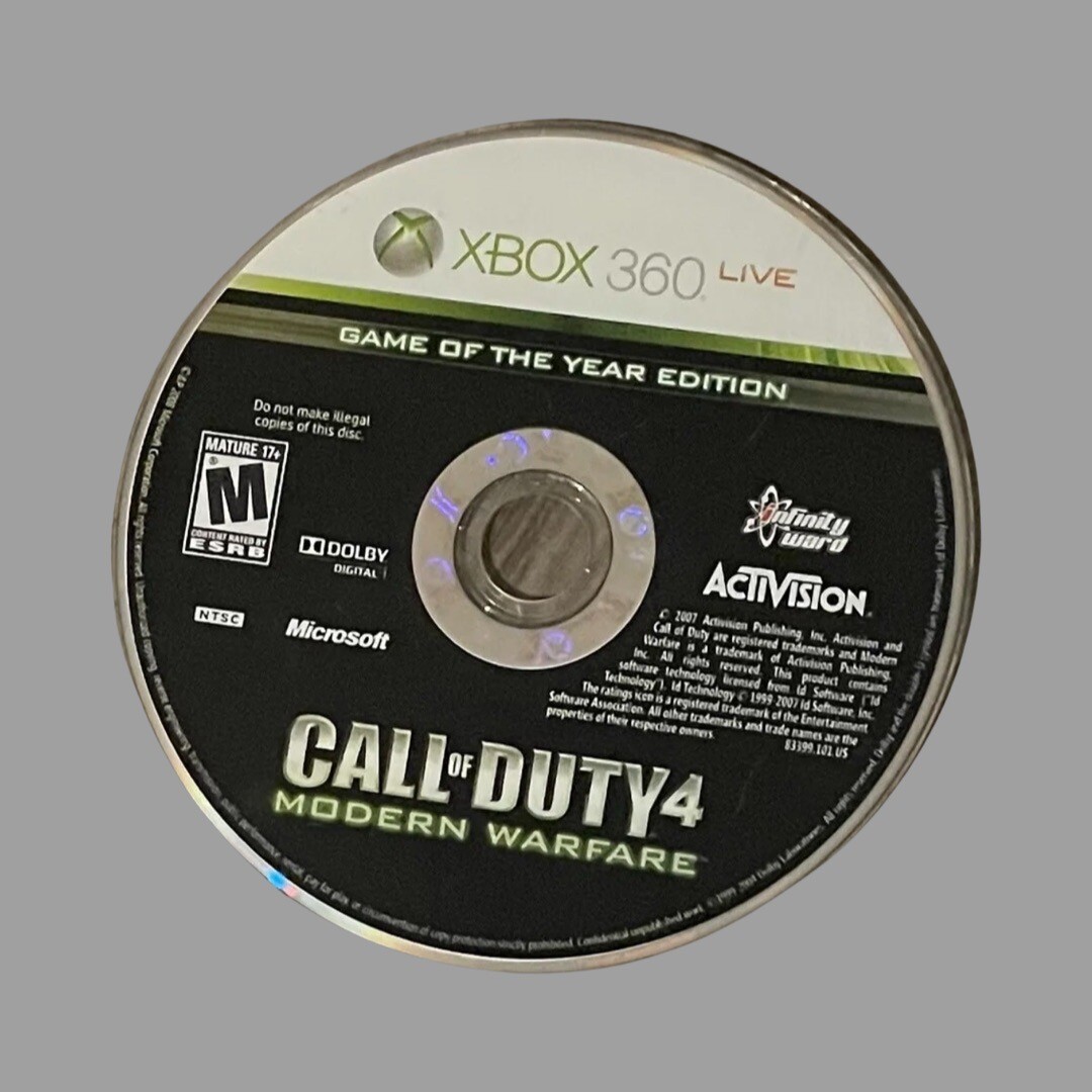 Call of Duty 4: Modern Warfare (Microsoft Xbox 360, 2007) Disc Only