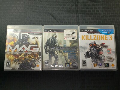 KILLZONE 3, CRYSIS 2 LIMITED EDITION & MAG PLAYSTATION 3 PS3 VIDEO GAME LOT