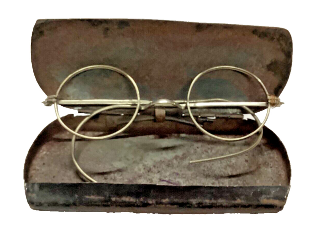 Gafas de colección estilo eduardiano de alambre de latón recubierto de plata ...