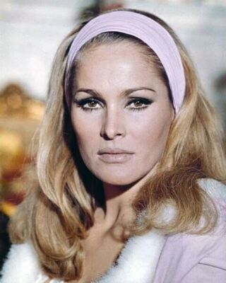 Ursula Andress gorgeous 1960's portrait with purple head scarf 16x20