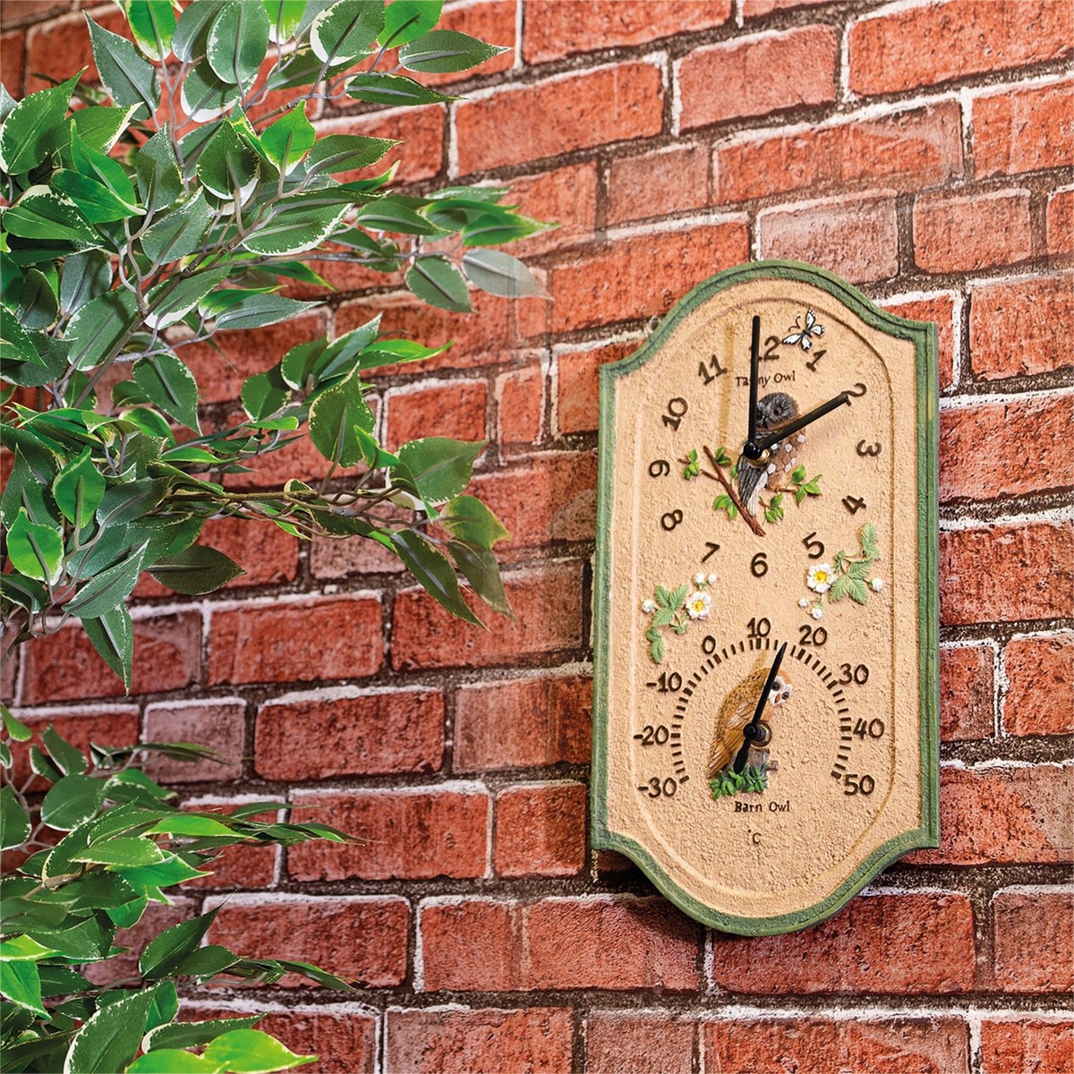 outdoor bird clock and thermometer