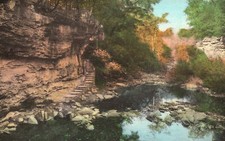 Stone Steps McCornick Creek Canyon State Park Spencer IND Vintage Postcard 1941