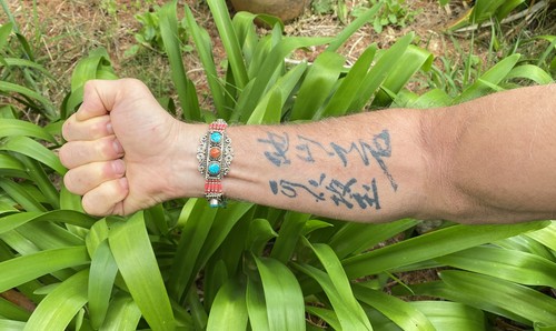 Bracciale Tibetano in Argento e Pietre - Foto 5 di 5