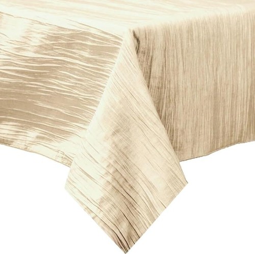 Square Light Weight Accordion Design Crushed Taffeta Seamless Table Overlay. - Picture 21 of 40