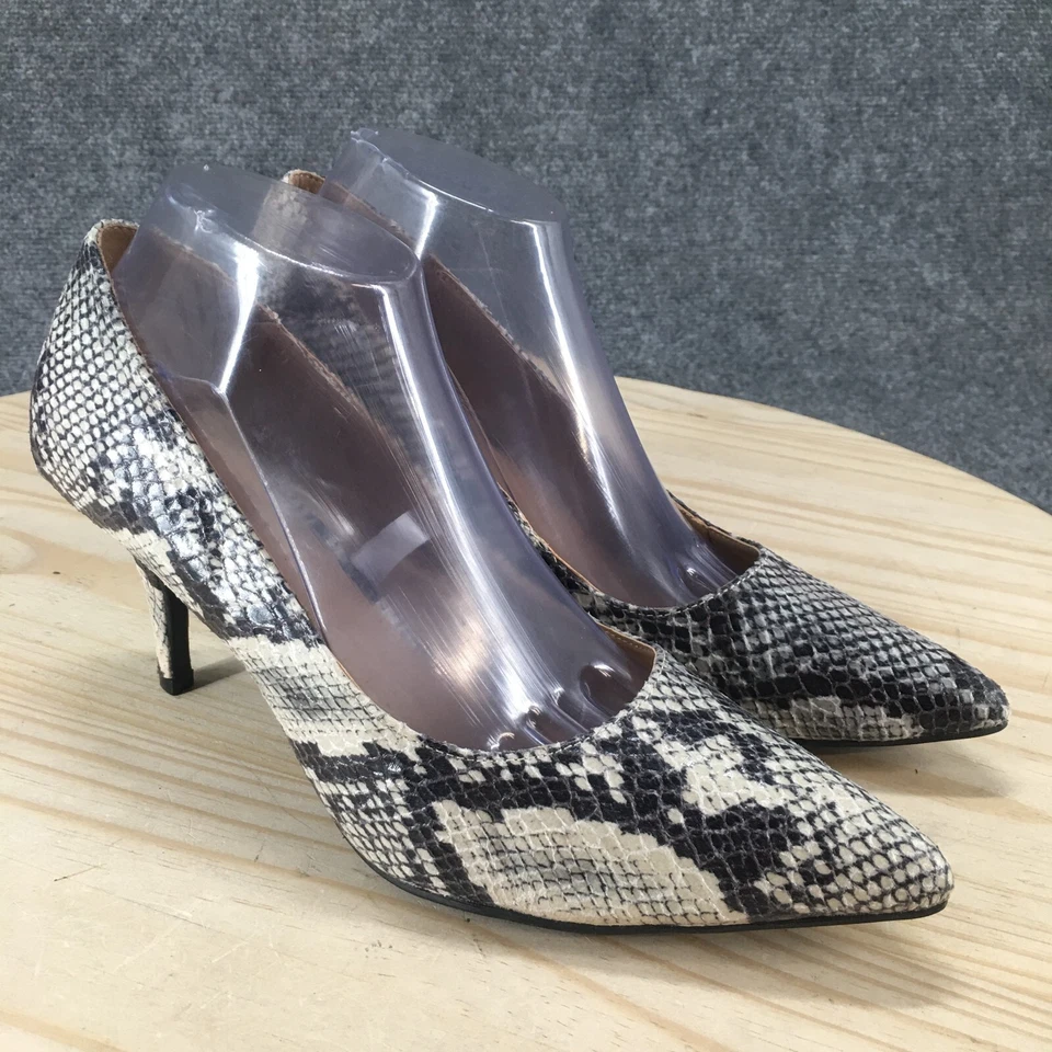 Zapatos Merona para mujer 9,5 Pump multicolor imitación cuero piel de serpiente tacones de aguja Foto 3 de 4
