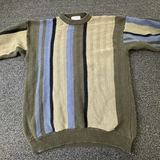 Vintage Gear For Sports Brown Crewneck Sweater Mens Extra Large Striped