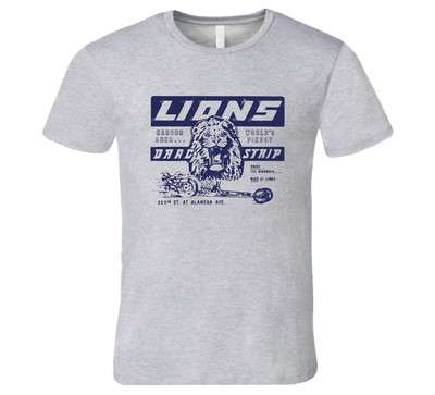 Lions Drag Strip Cars Racing Retro T Shirt 100% Ring Spun Cotton Gift New