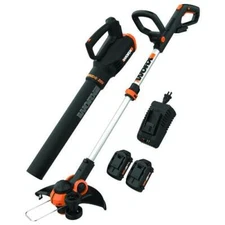  20V Cordless Telescopic String Trimmer Leaf Blower Outdoor Power Combo Kit 