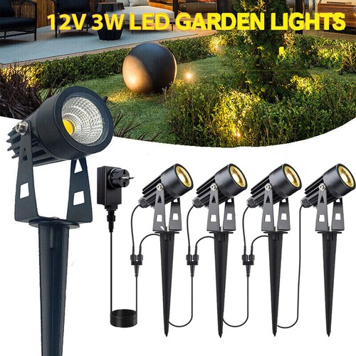 4er LED Gartenstrahler mit Erdspieß Gartenleuchte Außen Spotbeleuchtung Warmweiß - Bild 2 von 12