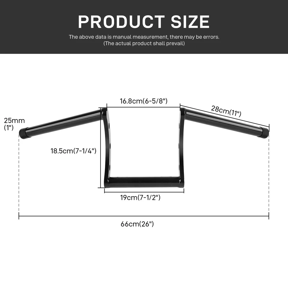 Manillar 1" 25mm Negro Para Yamaha V-Star Vstar 950 1100 1300 Classic Stryker Foto 2 de 4