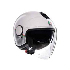 CASCO AGV JET ETERES CAPOLIVERI MATT WHITE ITALY  VISIERA TRASPARENTE