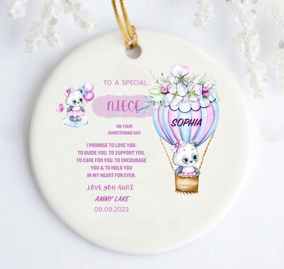 Personalized Promise to Godchild Christening Baptism Gift Baby Goddaughter  Girl
