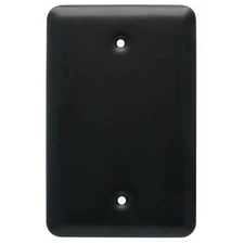 W13731-FB Black Stamped Blank Cover Wall Plate