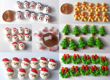 Schneemann Nikolaus Lebkuchenmann Tanne Glocke Weihnachten Cabochon Miniatur