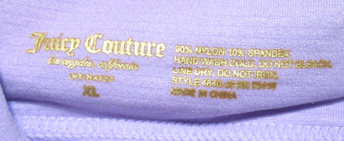 Juicy Couture Metall Logo BH Damen Gr. X - Large ohne Bügel - gepolstert - LILA gerippt - Bild 8 von 8