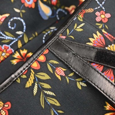 Christian Dior Black Canvas Floral Saddle Handbag RU0062 186247 | eBay