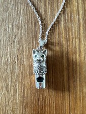Green Eyed Cat Whistle Pendant Marked Sterling 925 In Chain Marked 925