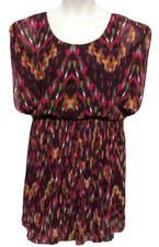 Western Spring Pleated Popover Dress Juniors M Tribal Cowgirl Jessica Simpson