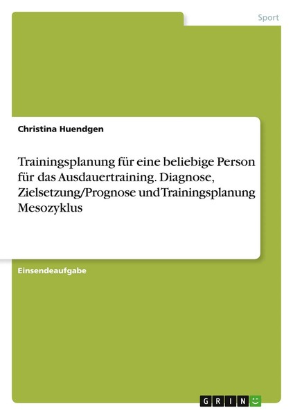 Christina Huendgen | Trainingsplanung FüR Eine Beliebige Person FüR Das...-image