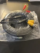 CCTV Cable Security Camera Siamese Wire W/ BNC & DC Power Connectors RG59 98 Ft