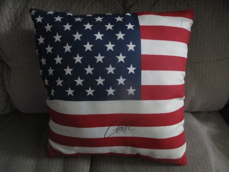 CHARLIE KIRK AUTOGRAPHED UNITED STATES FLAG PILLOW