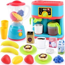 Kitchen Appliances Toys Set, Pretend Kids Kitchen Playset with Coffee Maker, ...