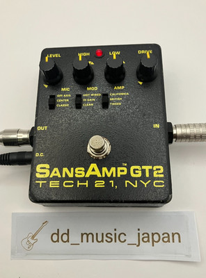 TECH21 SansAmp GT2  Amp Modeler Distortion Guitar effect pedal Used GT-2